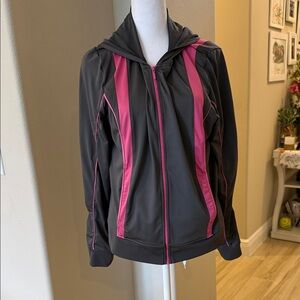 Stylish Women's Gray and Pink Bomber Jacket